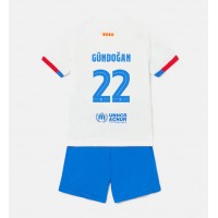 Otroški Nogometni dresi Barcelona Ilkay Gundogan #22 Gostujoči 2023-24 Kratek Rokav (+ Kratke hlače)